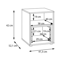Szafka nocna 40 cm z szufladą WEXK011-M820 Piaskowy/Dąb Szafka nocna 40 cm z szufladą WEXK011-M820 Piaskowy/Dąb