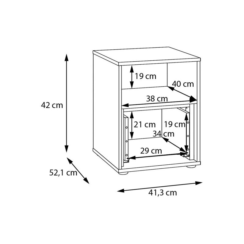 Szafka nocna 40 cm z szufladą WEXK011-M820 Piaskowy/Dąb