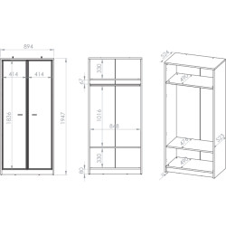 Szafa Avante 01 Dąb Windmill Dark / Cashmere Ml Meble