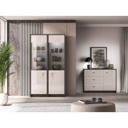 Witryna Avante 02 Dąb Windmill Dark / Cashmere Ml Meble
