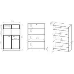 Witryna Avante 03 Dąb Windmill Dark / Cashmere Ml Meble