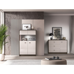 Witryna Avante 03 Dąb Windmill Dark / Cashmere Ml Meble