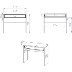 Toaletka Avante 07 Dąb Windmill Dark / Cashmere Ml Meble