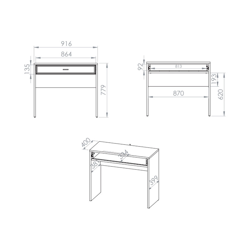 Toaletka Avante 07 Dąb Windmill Dark / Cashmere Ml Meble