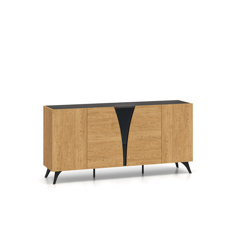 Komoda Toscania 04 Dąb Baltic Dune/Jesion Portland Czarny Ml