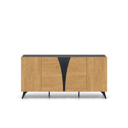 Komoda Toscania 04 Dąb Baltic Dune/Jesion Portland Czarny Ml