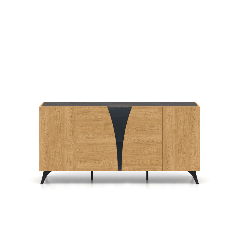 Komoda Toscania 04 Dąb Baltic Dune/Jesion Portland Czarny Ml