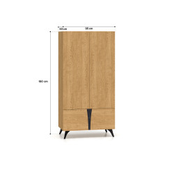 Szafa Toscania 01 Dąb Baltic Dune/Jesion Portland Czarny Ml