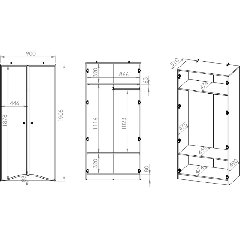 Szafa Glamour 08 Biały alpejski Ml Meble