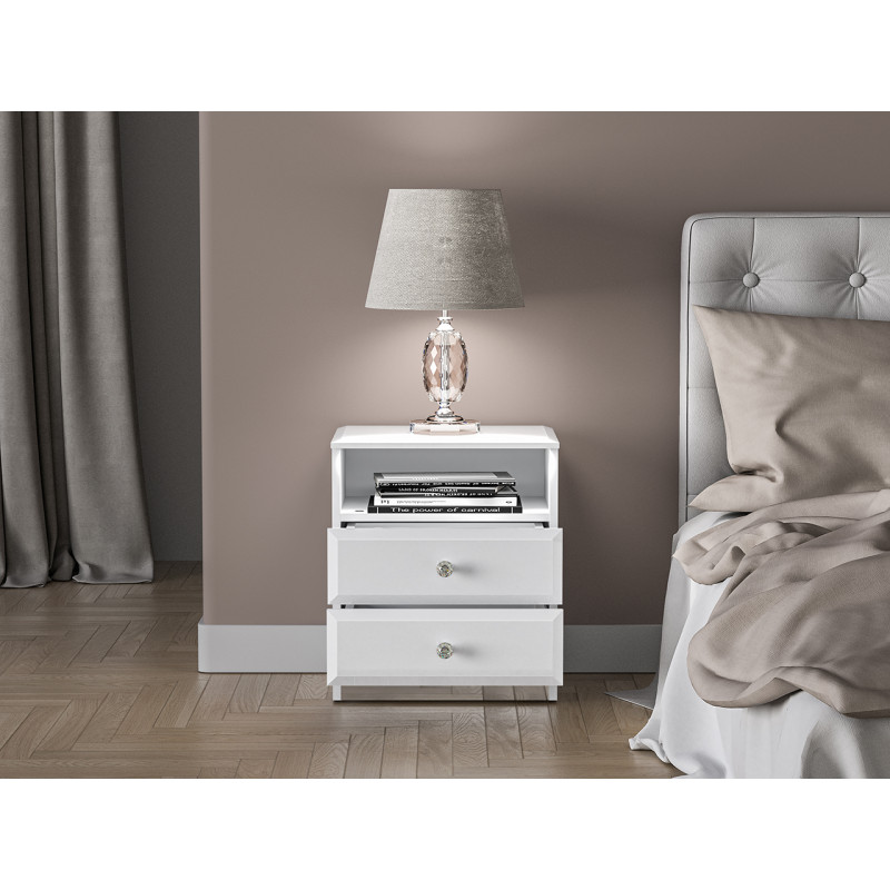 Szafka nocna Glamour 04 Biały alpejski Ml Meble