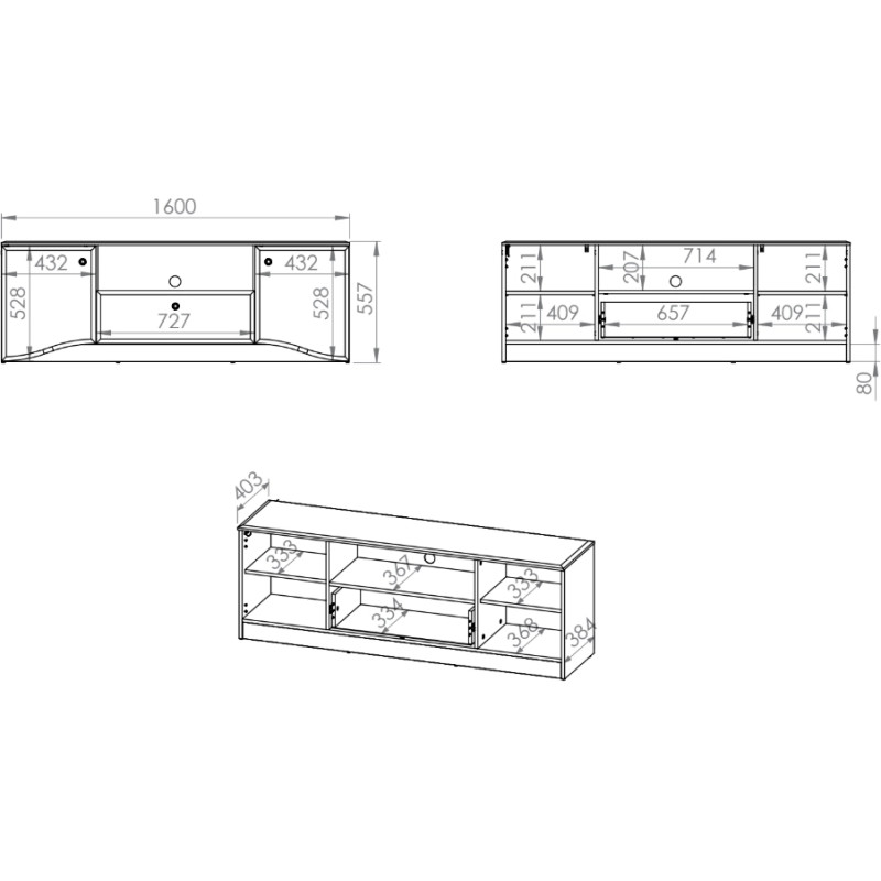 Szafka RTV Glamour 03 Biały alpejski Ml Meble