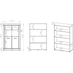 Witryna Dora 03 Dąb Evoke Ml Meble
