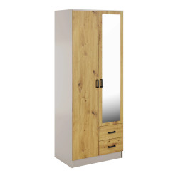 Szafa z lustrem 2D2S Kaszmir / dąb artisan Mebelbos