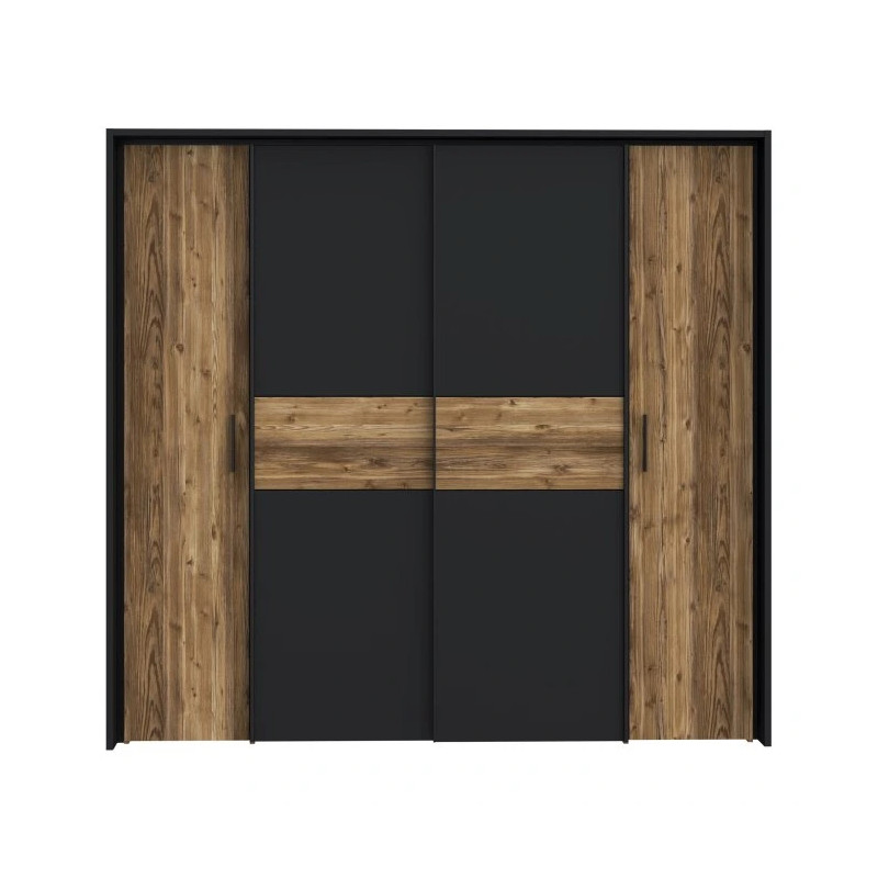 Szafa przesuwna 210cm Hayato Czarny/Świerk Alpejski Meble Forte Szafa przesuwna 210cm Hayato Czarny/Świerk Alpejski Meble Forte