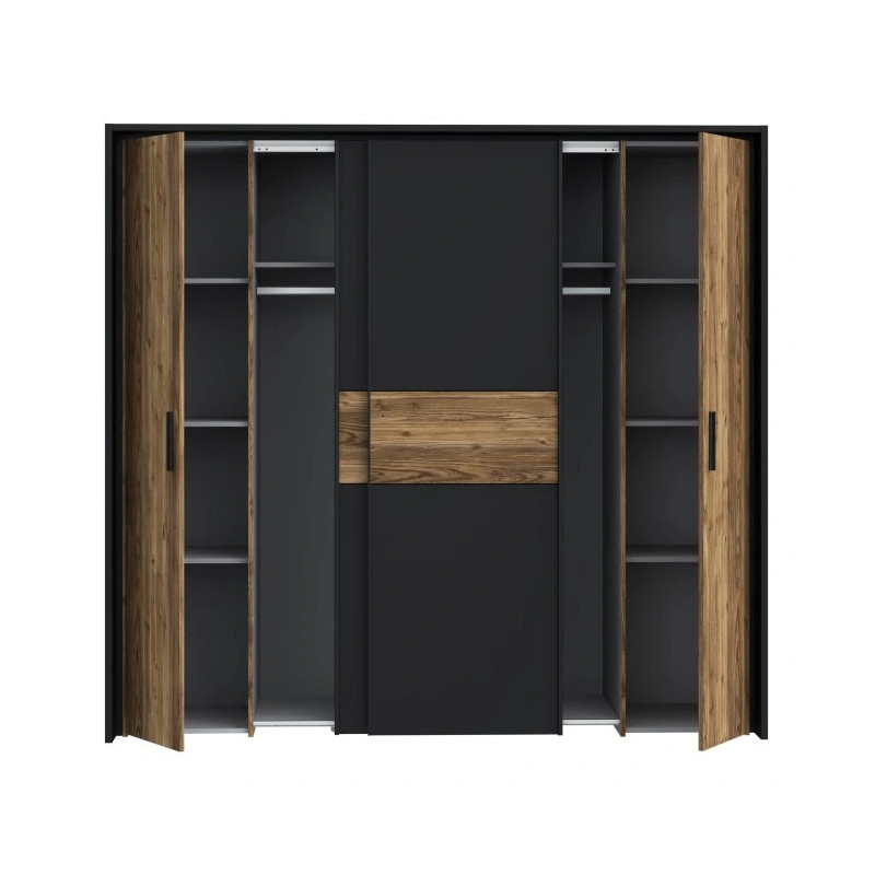 Szafa przesuwna 210cm Hayato Czarny/Świerk Alpejski Meble Forte