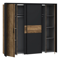 Szafa przesuwna 210cm Hayato Czarny/Świerk Alpejski Meble Forte Szafa przesuwna 210cm Hayato Czarny/Świerk Alpejski Meble Forte