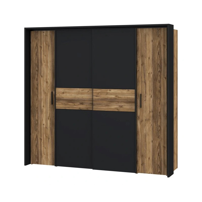 Szafa przesuwna 210cm Hayato Czarny/Świerk Alpejski Meble Forte