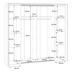 Szafa przesuwna 210cm Hayato Czarny/Świerk Alpejski Meble Forte Szafa przesuwna 210cm Hayato Czarny/Świerk Alpejski Meble Forte