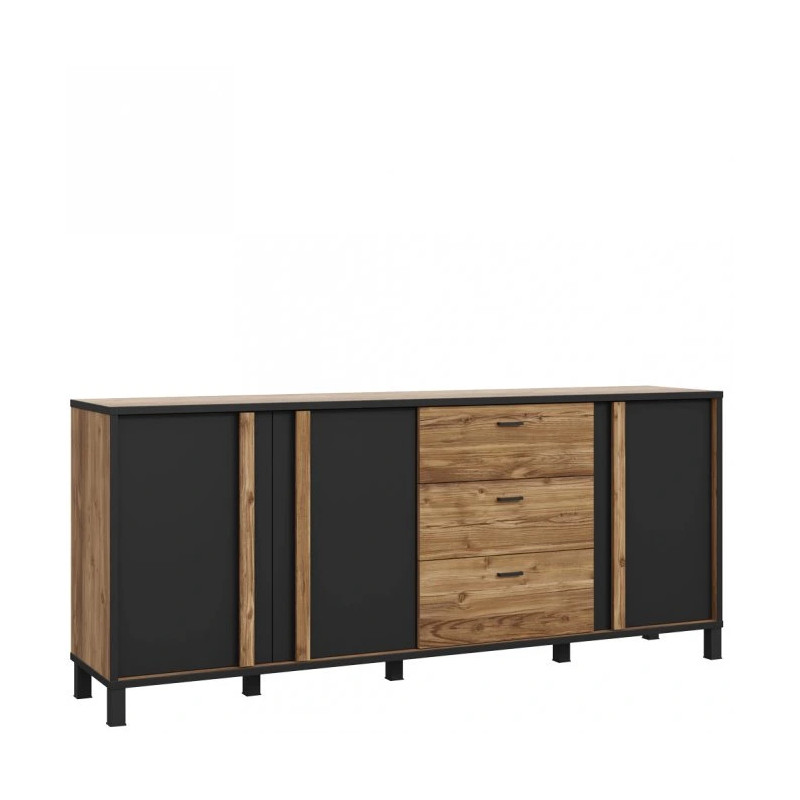 Komoda duża Hayato Czarny/świerk alpejski Meble Forte