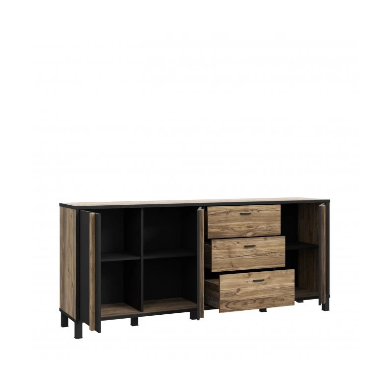 Komoda duża Hayato Czarny/świerk alpejski Meble Forte