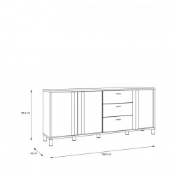 Komoda duża Hayato Czarny/świerk alpejski Meble Forte