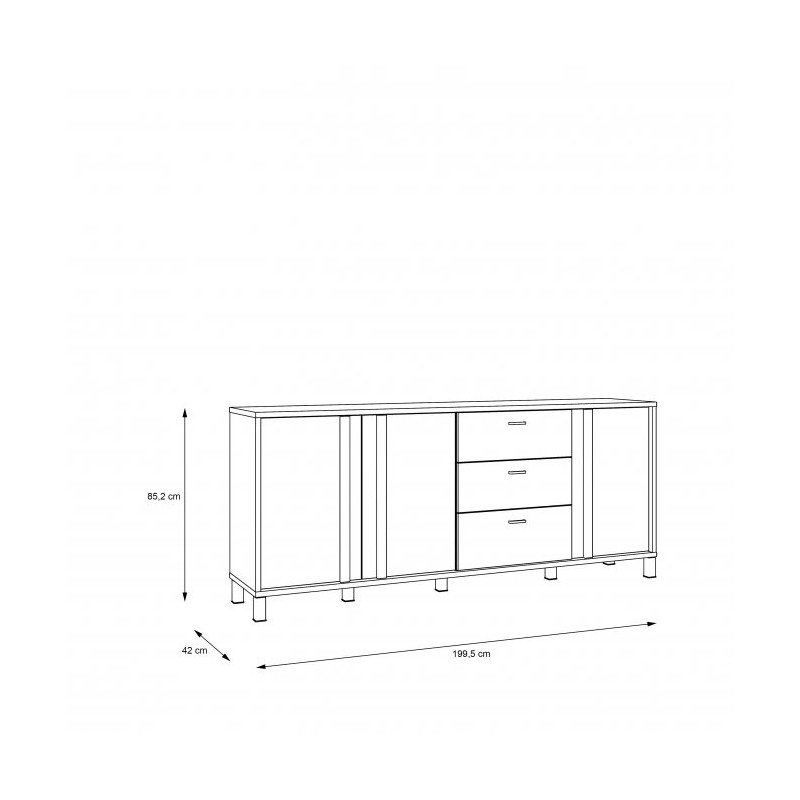 Komoda duża Hayato Czarny/świerk alpejski Meble Forte