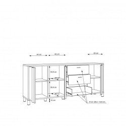 Komoda duża Hayato Czarny/świerk alpejski Meble Forte