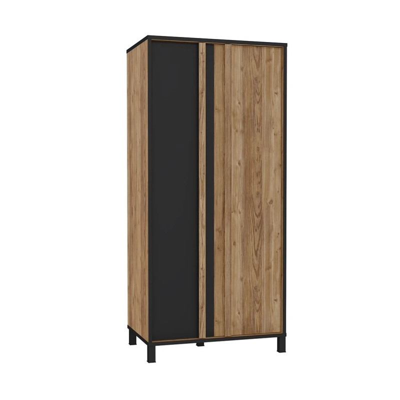 Szafa otwierana 90 cm Hayato Czarny/świerk alpejski Meble Forte