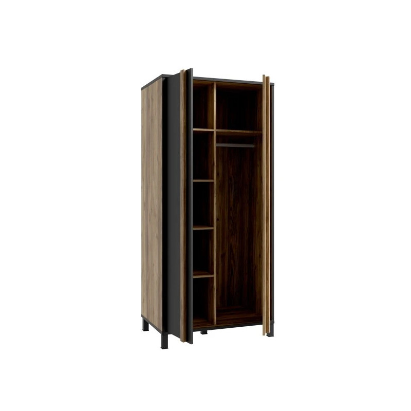 Szafa otwierana 90 cm Hayato Czarny/świerk alpejski Meble Forte