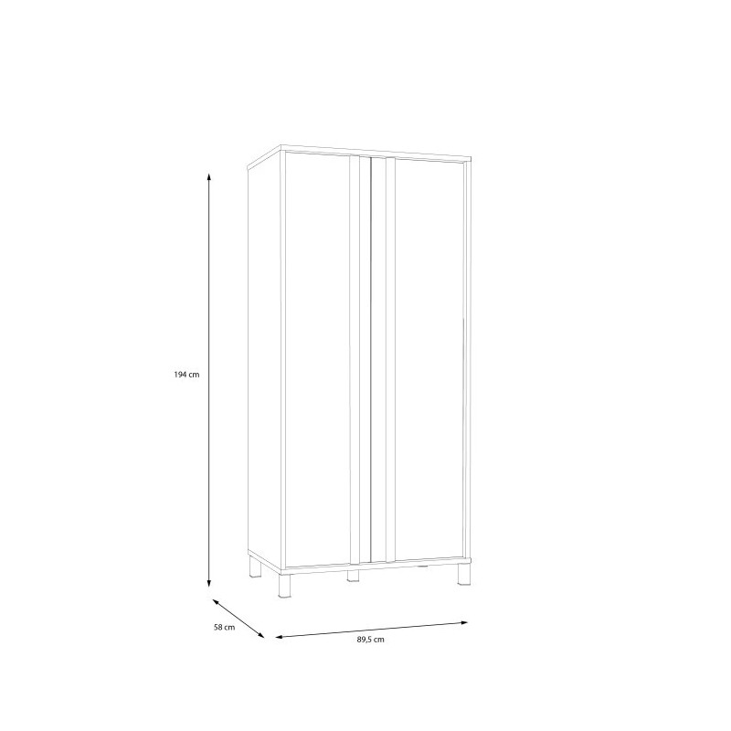 Szafa otwierana 90 cm Hayato Czarny/świerk alpejski Meble Forte