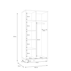 Szafa otwierana 90 cm Hayato Czarny/świerk alpejski Meble Forte