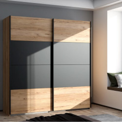 Szafa przesuwna 200 cm Dalate Dąb catania/czarny Meble Forte