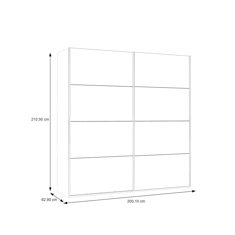 Szafa przesuwna 200 cm Dalate Dąb catania/czarny Meble Forte