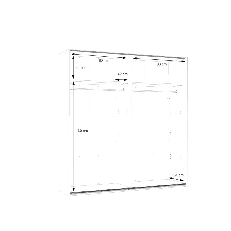 Szafa przesuwna 200 cm Dalate Dąb catania/czarny Meble Forte