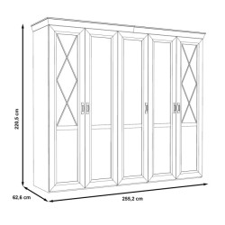 Szafa ubraniowa 260 cm Kashmir Typ KSMS955S3 Meble Forte
