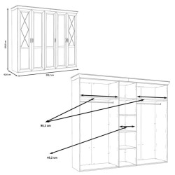 Szafa ubraniowa 260 cm Kashmir Typ KSMS955S3 Meble Forte