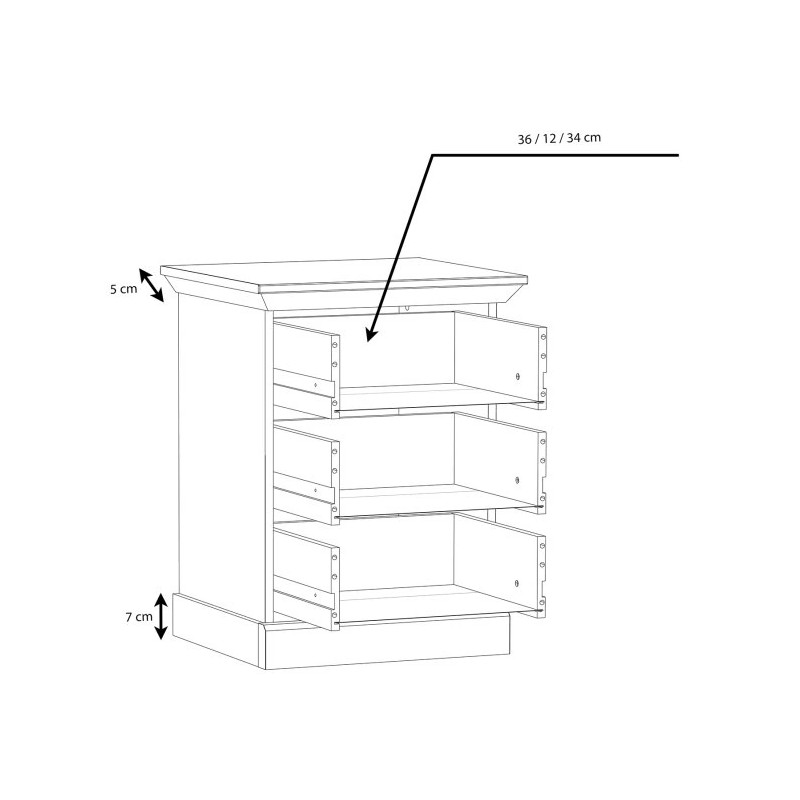 Szafka nocna wysoka Kashmir Typ KSMK113 Meble Forte