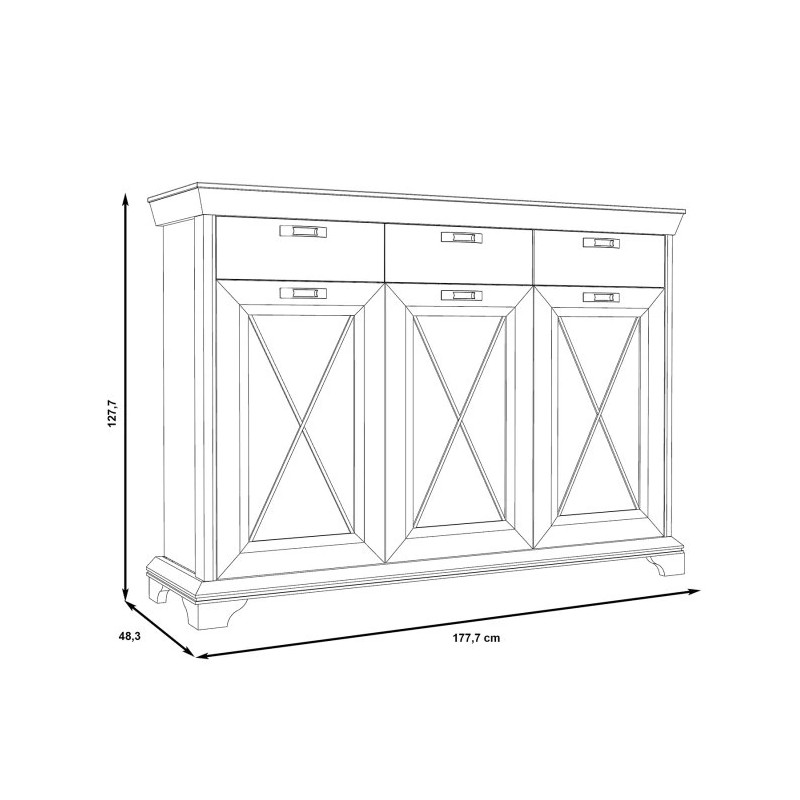 Witryna niska 180 cm Kashmir Typ KSMV331 Meble Forte