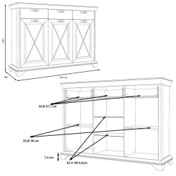 Witryna niska 180 cm Kashmir Typ KSMV331 Meble Forte