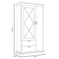 Witryna 110 cm z szufladami Kashmir Typ KSMV723L Meble Forte