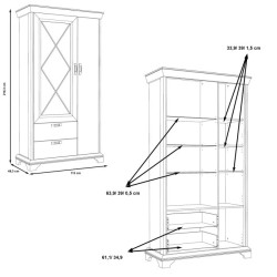 Witryna 110 cm z szufladami Kashmir Typ KSMV723L Meble Forte