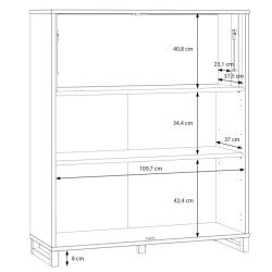 Komoda z barkiem Mareda MAQK321 Dąb Valencia Meble Forte Komoda z barkiem Mareda MAQK321 Dąb Valencia Meble Forte