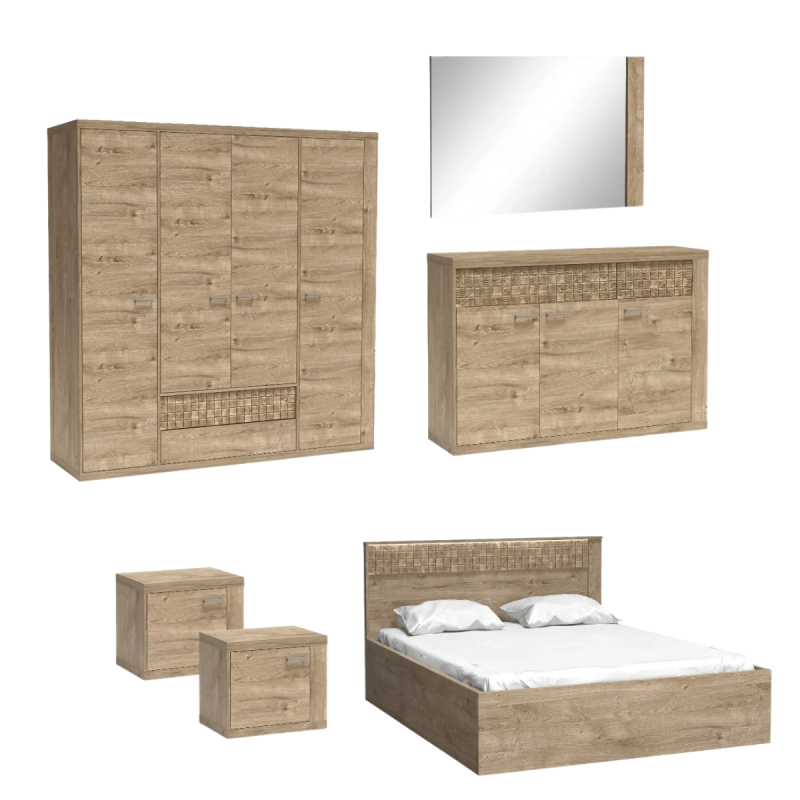 Zestaw Mebli Do Sypialni NATURAL Ribbeck Zestaw Mebli Do Sypialni NATURAL Ribbeck