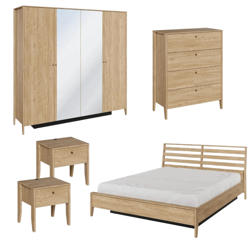 Zestaw Mebli Do Sypialni COZY Dąb Olejowany Lenart Zestaw Mebli Do Sypialni COZY Dąb Olejowany Lenart