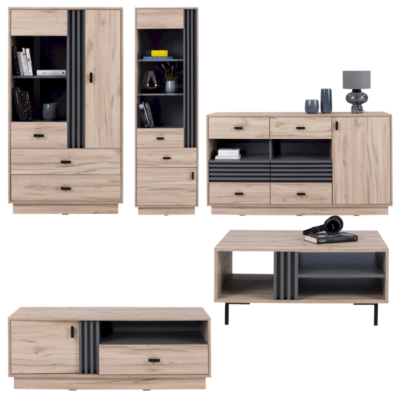 Zestaw Mebli Do Salonu Pokój dzienny ALLMO 1 dąb estana / Zestaw Mebli Do Salonu Pokój dzienny ALLMO 1 dąb estana /