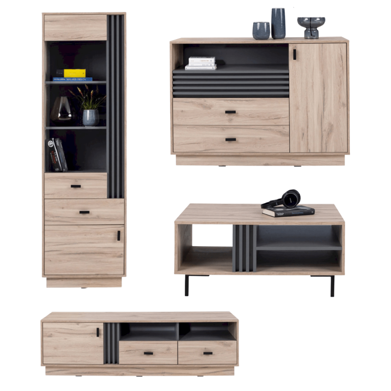 Zestaw Mebli Do Salonu Pokój dzienny ALLMO 2 dąb estana / Zestaw Mebli Do Salonu Pokój dzienny ALLMO 2 dąb estana /