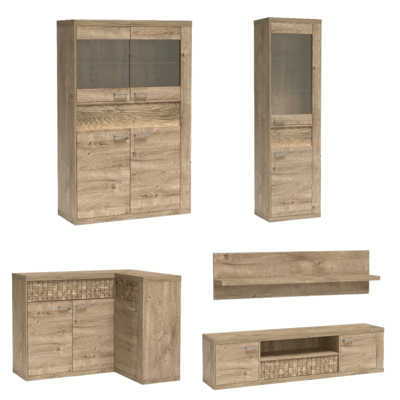 Zestaw Mebli Do Salonu NATURAL Ribbeck Zestaw Mebli Do Salonu NATURAL Ribbeck