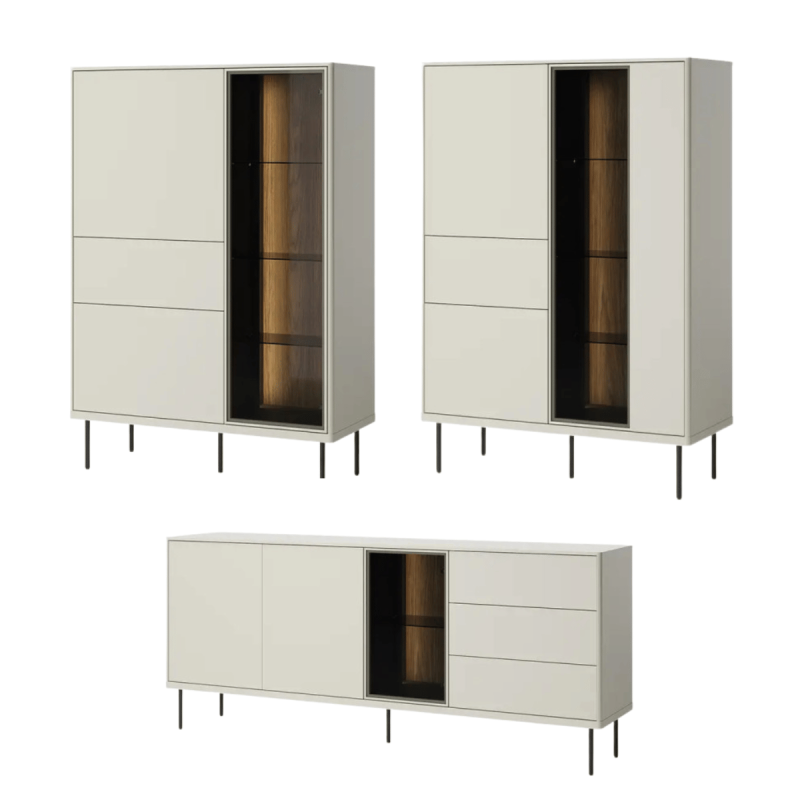 Zestaw Mebli Do Salonu EPIRO Kaszmir / Dąb Ciemny Oświetlenie Zestaw Mebli Do Salonu EPIRO Kaszmir / Dąb Ciemny Oświetlenie