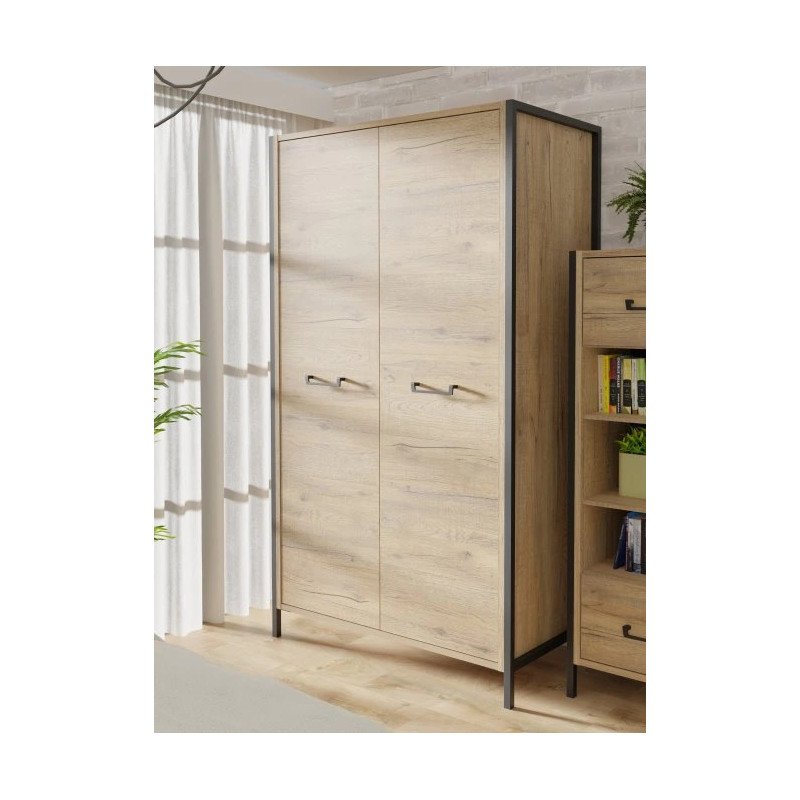Szafa ubraniowa Oriental Tree 2D Dąb Bartex / czarny Forte