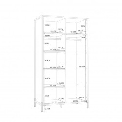 Szafa ubraniowa Oriental Tree 2D Dąb Bartex / czarny Forte
